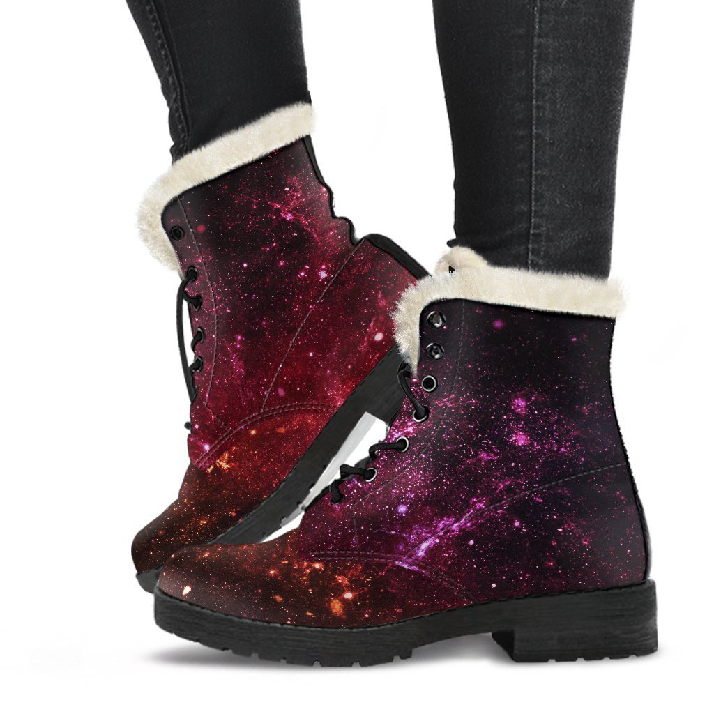 Fiery Nebula Universe Galaxy Space Print Comfy Boots GearFrost