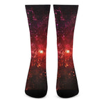 Fiery Nebula Universe Galaxy Space Print Crew Socks