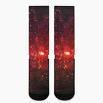 Fiery Nebula Universe Galaxy Space Print Crew Socks