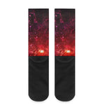 Fiery Nebula Universe Galaxy Space Print Crew Socks