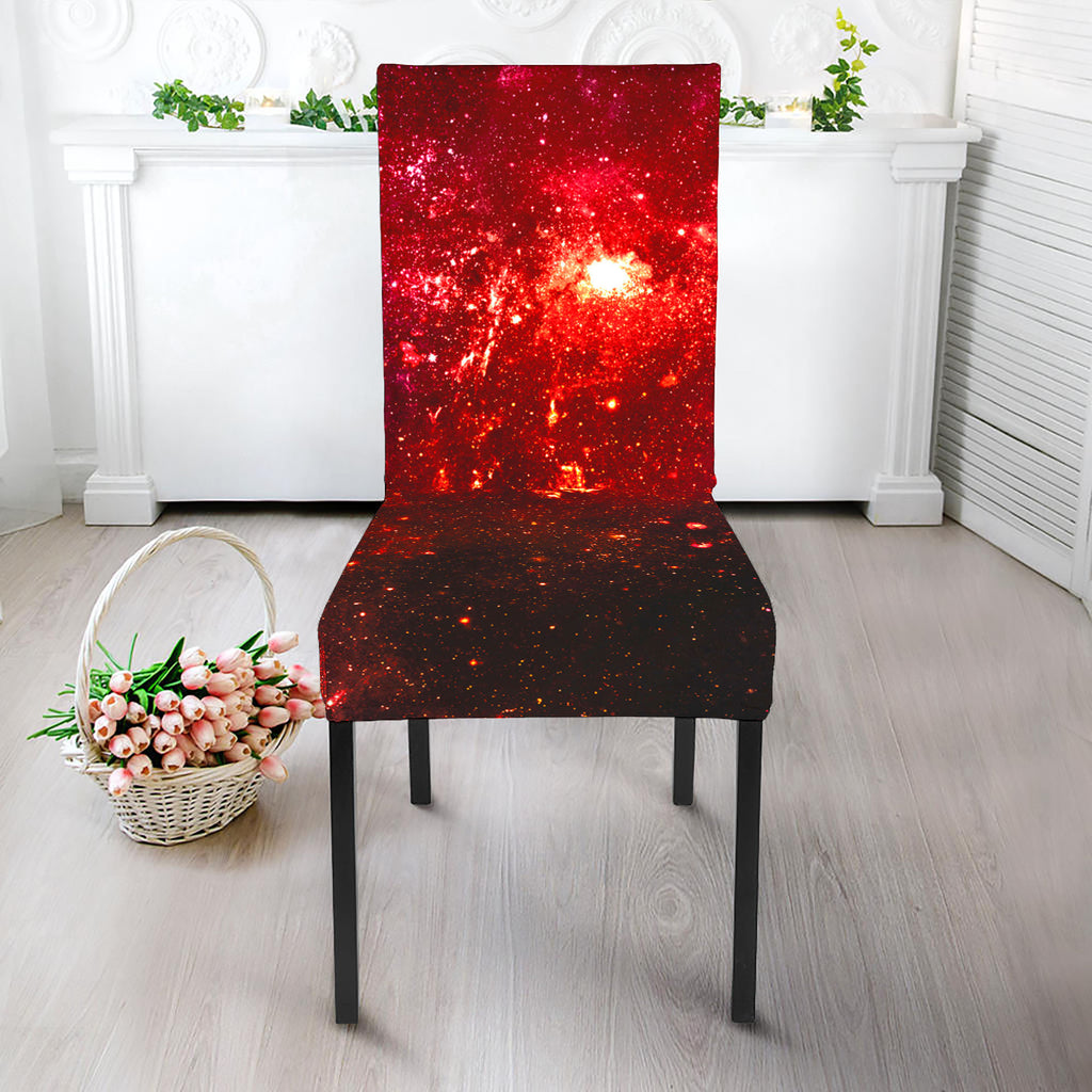 Fiery Nebula Universe Galaxy Space Print Dining Chair Slipcover