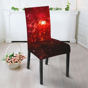 Fiery Nebula Universe Galaxy Space Print Dining Chair Slipcover