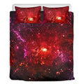Fiery Nebula Universe Galaxy Space Print Duvet Cover Bedding Set