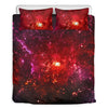 Fiery Nebula Universe Galaxy Space Print Duvet Cover Bedding Set