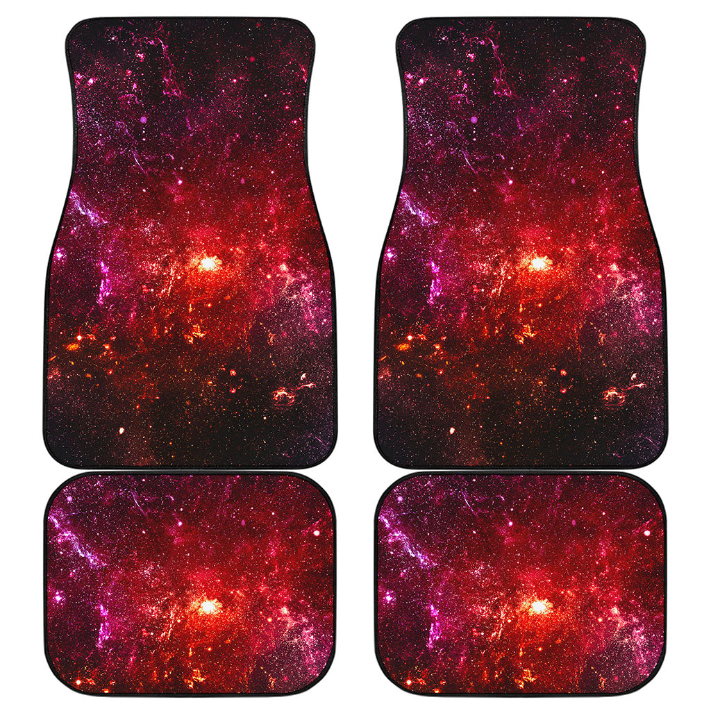 Fiery Nebula Universe Galaxy Space Print Front and Back Car Floor Mats