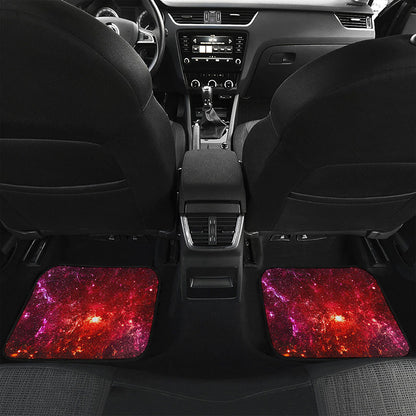 Fiery Nebula Universe Galaxy Space Print Front and Back Car Floor Mats