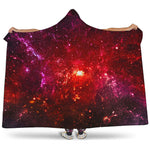 Fiery Nebula Universe Galaxy Space Print Hooded Blanket