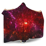Fiery Nebula Universe Galaxy Space Print Hooded Blanket