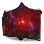 Fiery Nebula Universe Galaxy Space Print Hooded Blanket