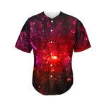 Fiery Nebula Universe Galaxy Space Print Men's Baseball Jersey
