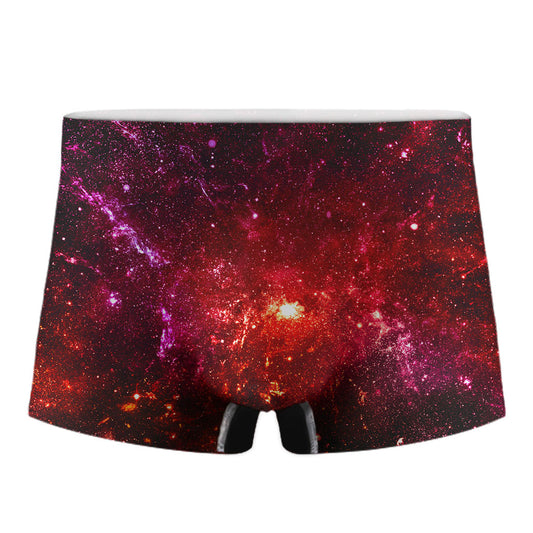 Fiery Nebula Universe Galaxy Space Print Men's Boxer Briefs
