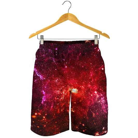 Fiery Nebula Universe Galaxy Space Print Men's Shorts