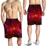 Fiery Nebula Universe Galaxy Space Print Men's Shorts