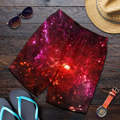 Fiery Nebula Universe Galaxy Space Print Men's Shorts