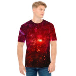 Fiery Nebula Universe Galaxy Space Print Men's T-Shirt