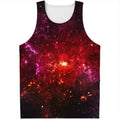 Fiery Nebula Universe Galaxy Space Print Men's Tank Top