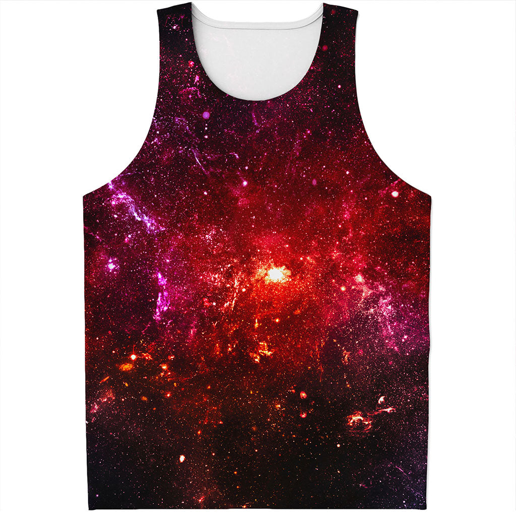 Fiery Nebula Universe Galaxy Space Print Men's Tank Top