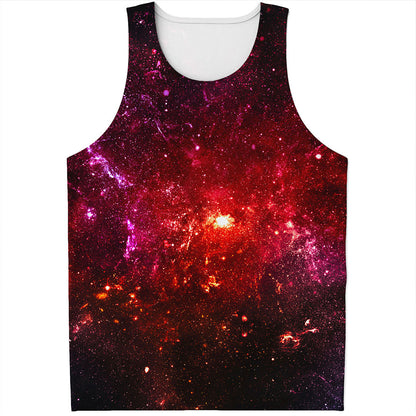 Fiery Nebula Universe Galaxy Space Print Men's Tank Top