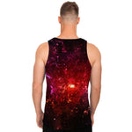 Fiery Nebula Universe Galaxy Space Print Men's Tank Top