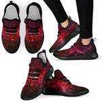 Fiery Nebula Universe Galaxy Space Print Mesh Knit Shoes GearFrost