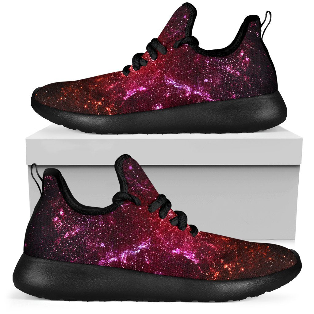Fiery Nebula Universe Galaxy Space Print Mesh Knit Shoes GearFrost