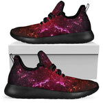 Fiery Nebula Universe Galaxy Space Print Mesh Knit Shoes GearFrost
