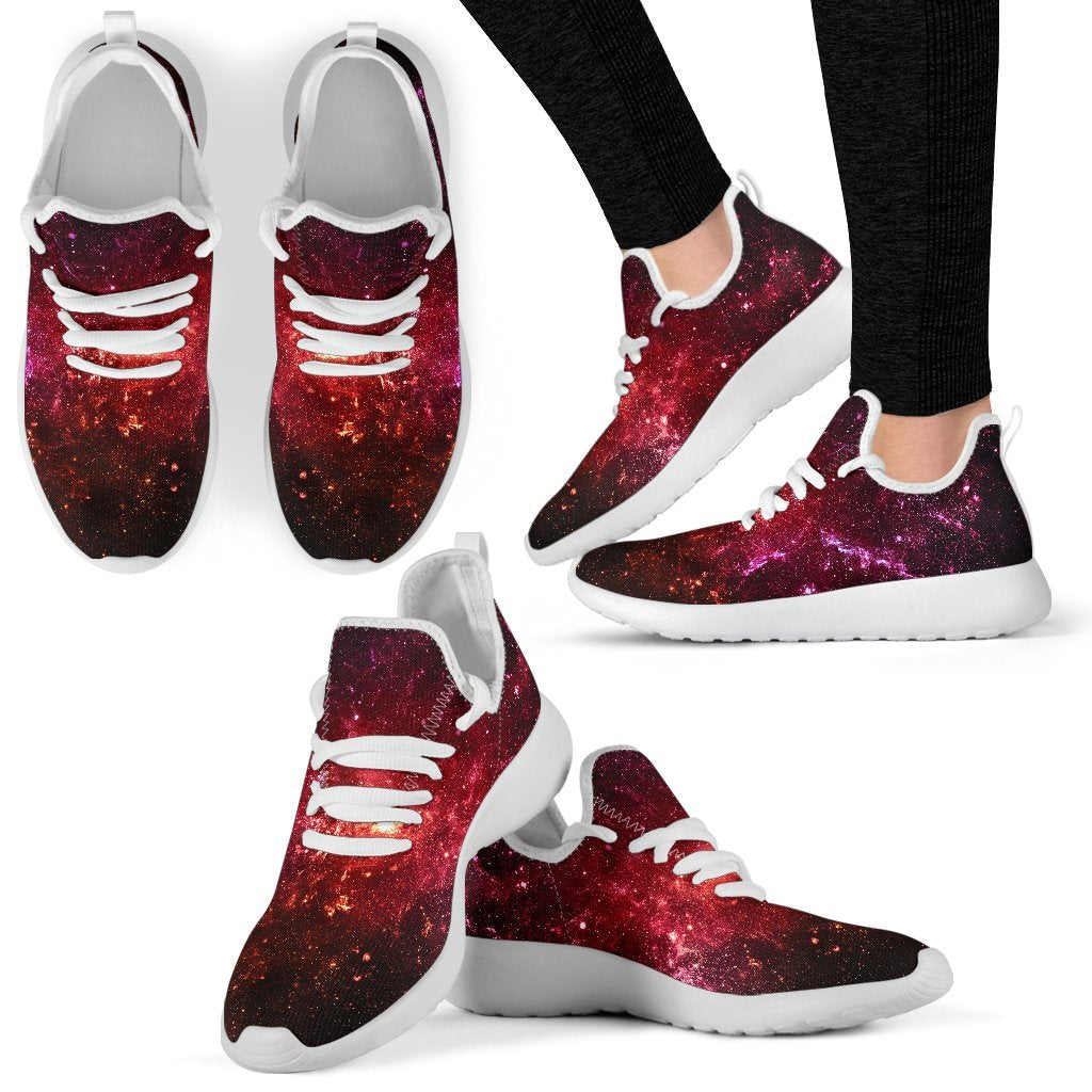 Fiery Nebula Universe Galaxy Space Print Mesh Knit Shoes GearFrost