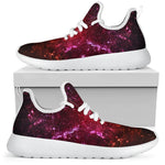 Fiery Nebula Universe Galaxy Space Print Mesh Knit Shoes GearFrost