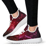 Fiery Nebula Universe Galaxy Space Print Mesh Knit Shoes GearFrost