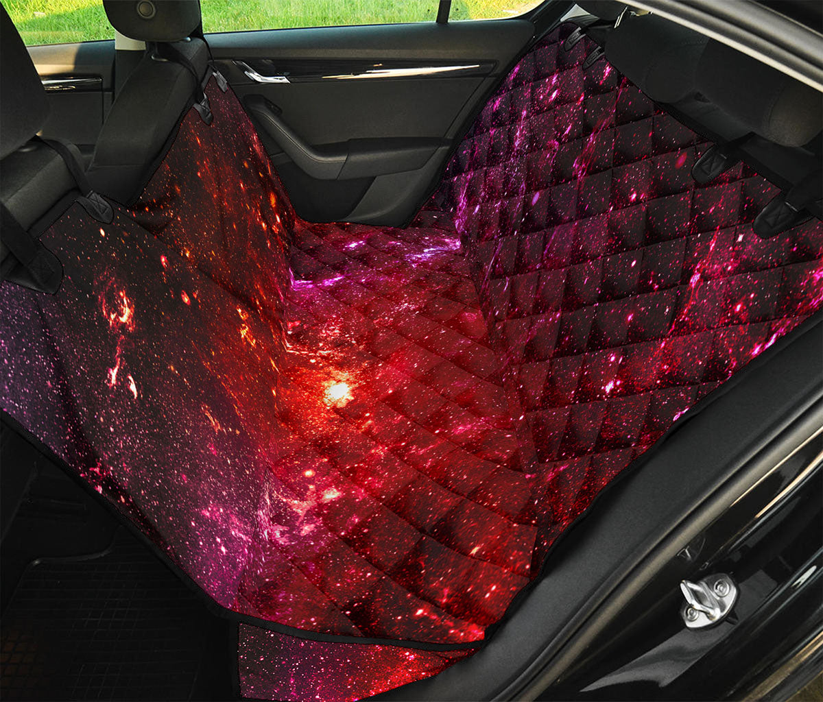 Fiery Nebula Universe Galaxy Space Print Pet Car Back Seat Cover