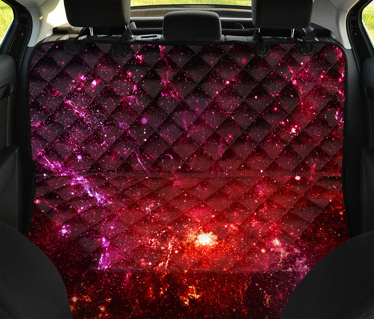 Fiery Nebula Universe Galaxy Space Print Pet Car Back Seat Cover