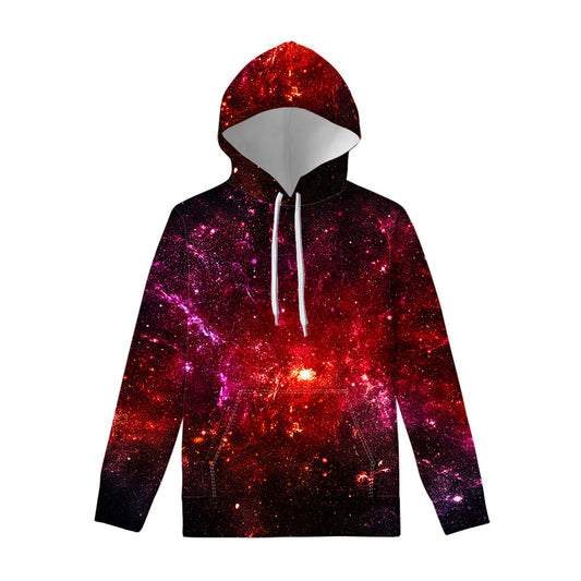 Fiery Nebula Universe Galaxy Space Print Pullover Hoodie