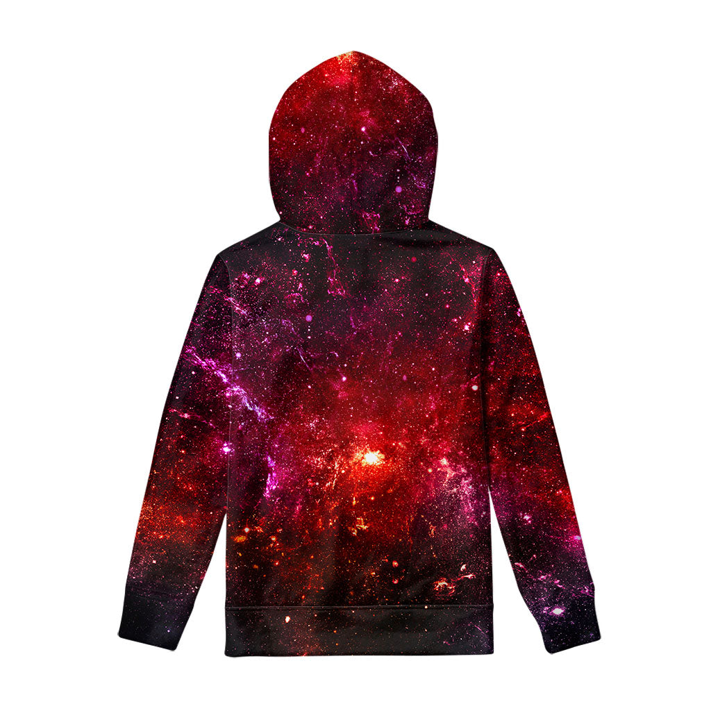 Fiery Nebula Universe Galaxy Space Print Pullover Hoodie