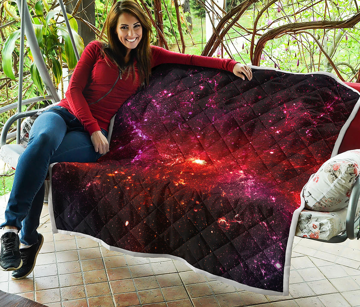 Fiery Nebula Universe Galaxy Space Print Quilt