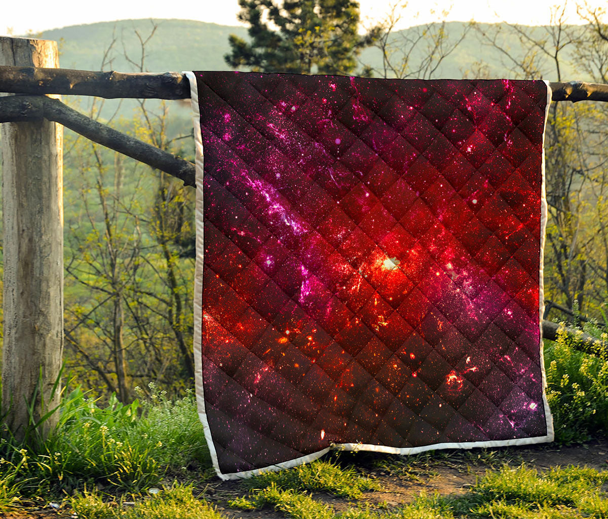 Fiery Nebula Universe Galaxy Space Print Quilt