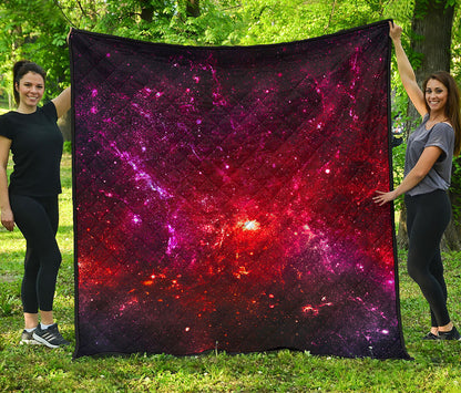 Fiery Nebula Universe Galaxy Space Print Quilt