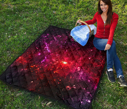 Fiery Nebula Universe Galaxy Space Print Quilt