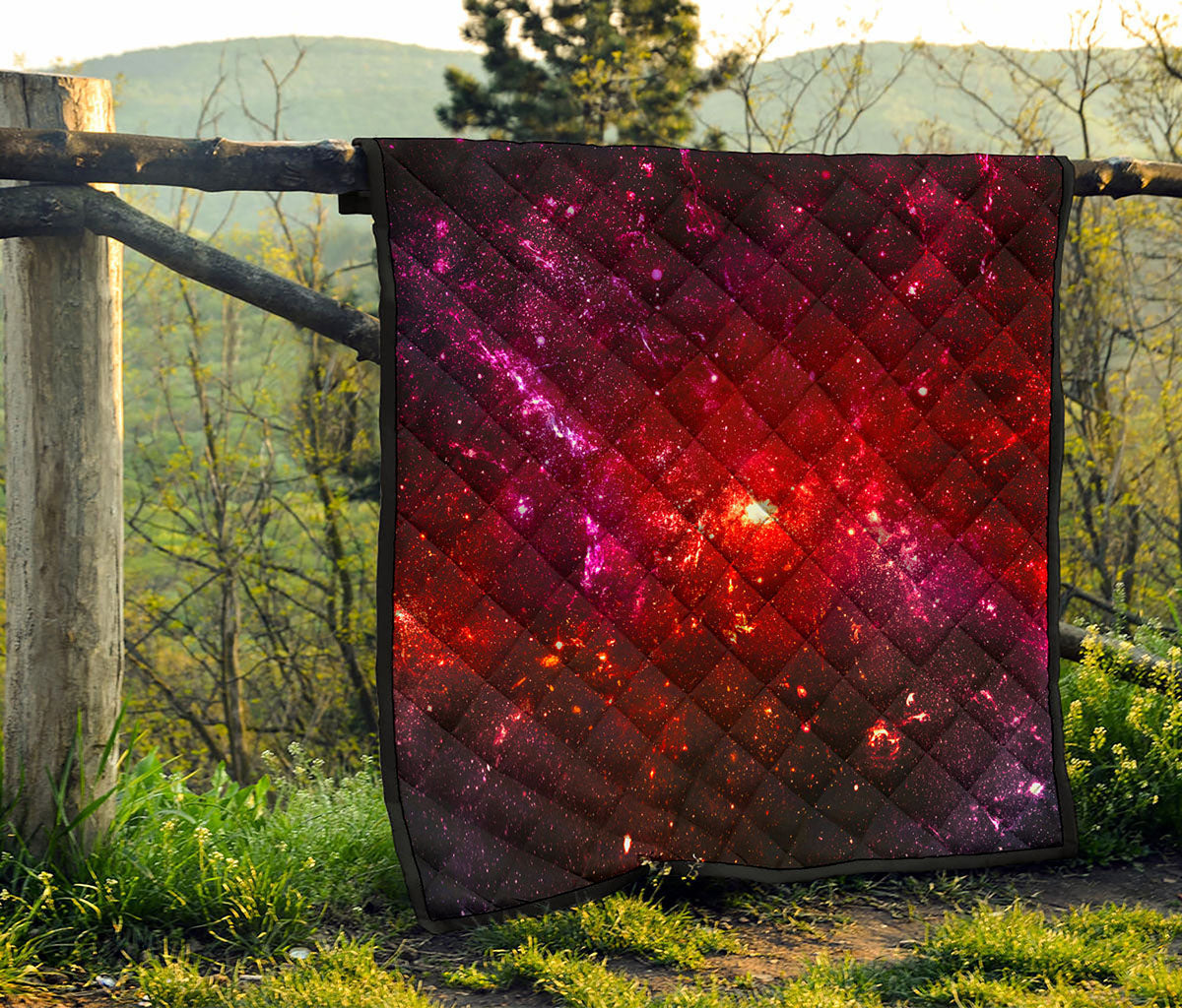 Fiery Nebula Universe Galaxy Space Print Quilt
