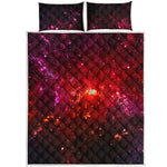 Fiery Nebula Universe Galaxy Space Print Quilt Bed Set