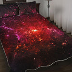 Fiery Nebula Universe Galaxy Space Print Quilt Bed Set