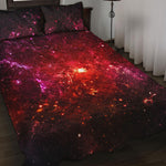 Fiery Nebula Universe Galaxy Space Print Quilt Bed Set