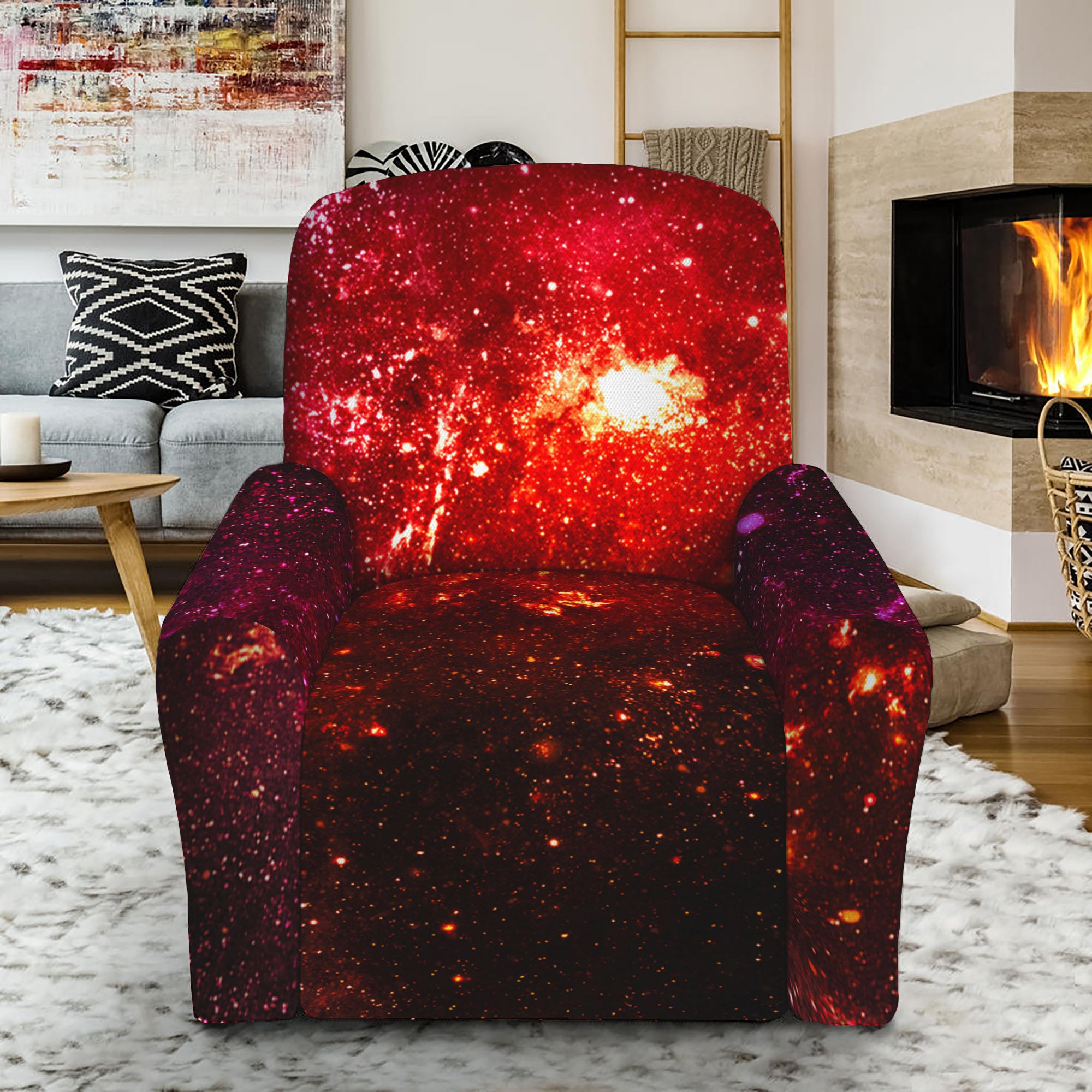 Fiery Nebula Universe Galaxy Space Print Recliner Slipcover