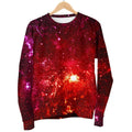Fiery Nebula Universe Galaxy Space Print Women's Crewneck Sweatshirt