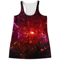 Fiery Nebula Universe Galaxy Space Print Women's Racerback Tank Top