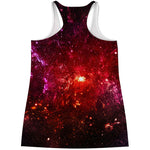 Fiery Nebula Universe Galaxy Space Print Women's Racerback Tank Top