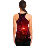 Fiery Nebula Universe Galaxy Space Print Women's Racerback Tank Top