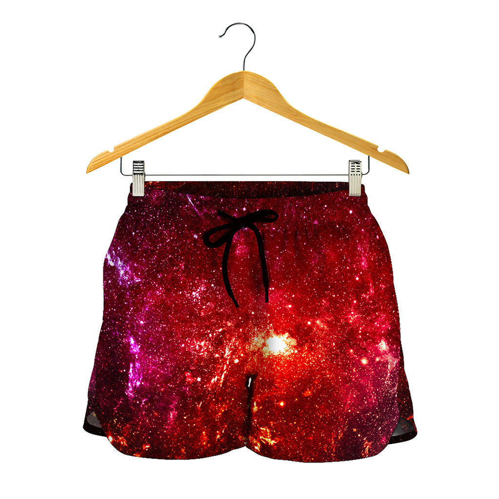 Fiery Nebula Universe Galaxy Space Print Women's Shorts