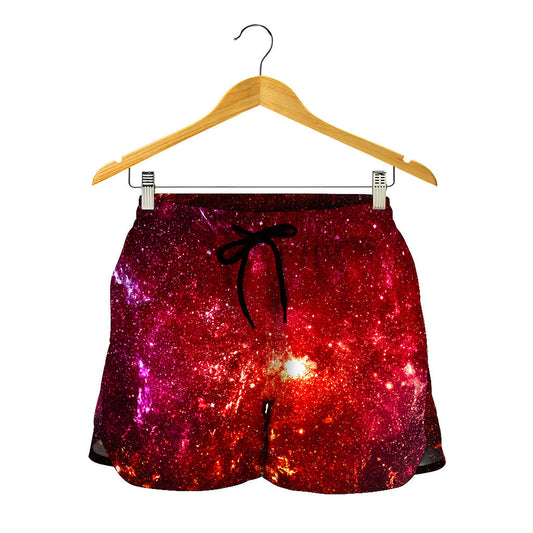 Fiery Nebula Universe Galaxy Space Print Women's Shorts