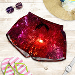 Fiery Nebula Universe Galaxy Space Print Women's Shorts