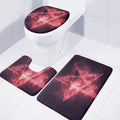 Fiery Reversed Pentagram Print 3 Piece Bath Mat Set